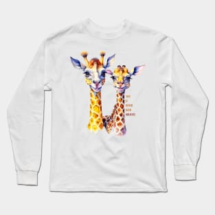 [AI Art] Life is better with giraffes Long Sleeve T-Shirt